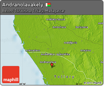 Physical Map of Andranolavakely