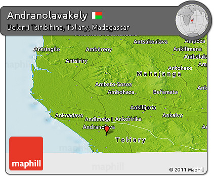 Physical Panoramic Map of Andranolavakely