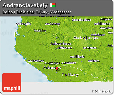 Physical Panoramic Map of Andranolavakely