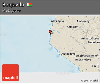Shaded Relief Panoramic Map of Benjavilo