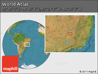 Satellite Location Map of the Area around 19° 2' 1" S, 44° 58' 30" W