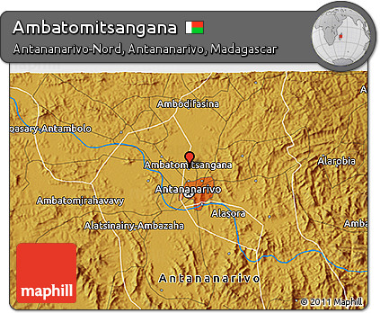 Physical 3D Map of Ambatomitsangana
