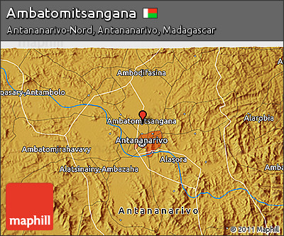 Physical 3D Map of Ambatomitsangana