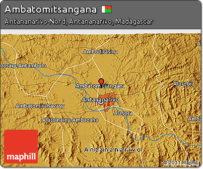 Physical 3D Map of Ambatomitsangana