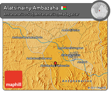Political 3D Map of Alatsinainy-Ambazaha