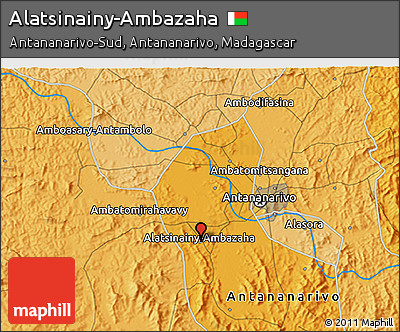 Political 3D Map of Alatsinainy-Ambazaha
