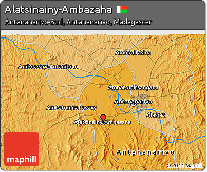 Political 3D Map of Alatsinainy-Ambazaha