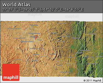Satellite 3D Map of the Area around 19° 2' 1" S, 47° 40' 29" E
