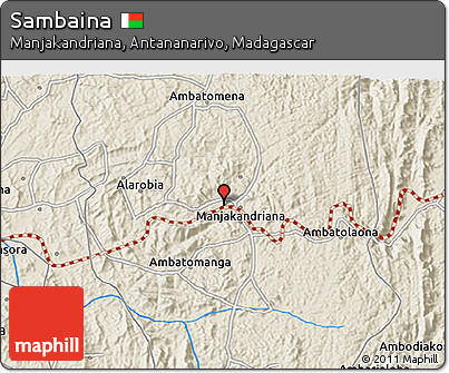 Shaded Relief 3D Map of Sambaina