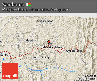 Shaded Relief 3D Map of Sambaina