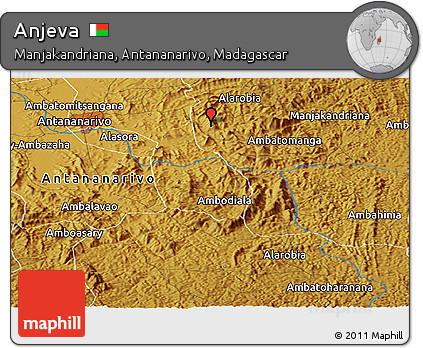 Physical Panoramic Map of Anjeva