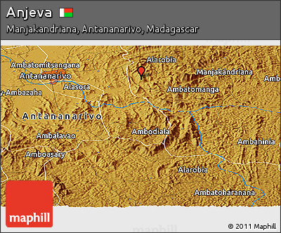 Physical Panoramic Map of Anjeva