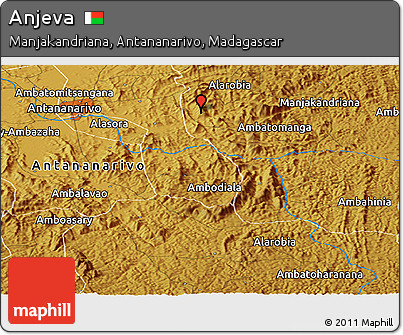 Physical Panoramic Map of Anjeva