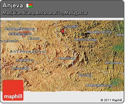 Satellite Panoramic Map of Anjeva