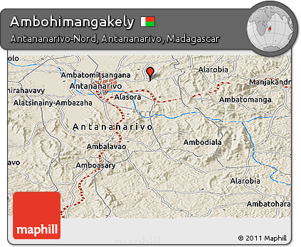 Shaded Relief Panoramic Map of Ambohimangakely