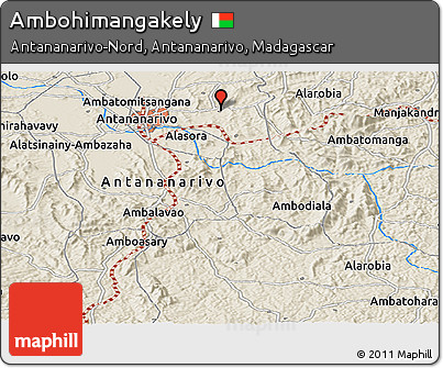 Shaded Relief Panoramic Map of Ambohimangakely