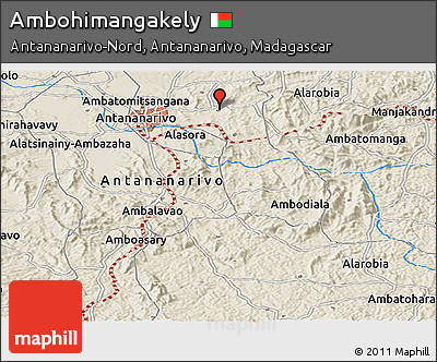 Shaded Relief Panoramic Map of Ambohimangakely