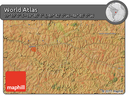 Satellite Map of the Area around 19° 2' 1" S, 49° 13' 30" W