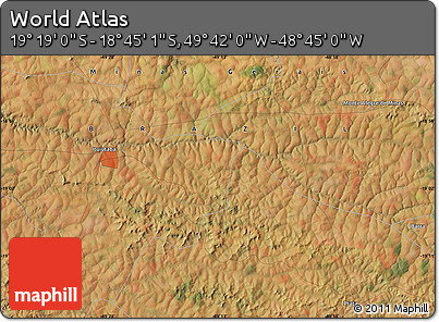Satellite Map of the Area around 19° 2' 1" S, 49° 13' 30" W