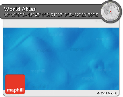 Physical 3D Map of the Area around 19° 2' 1" S, 51° 55' 29" E