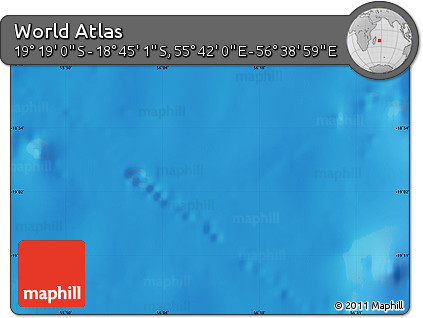Physical Map of the Area around 19° 2' 1" S, 56° 10' 29" E