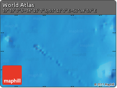 Physical Map of the Area around 19° 2' 1" S, 56° 10' 29" E