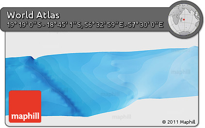 Political Panoramic Map of the Area around 19° 2' 1" S, 57° 1' 29" E
