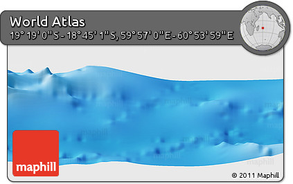 Physical Panoramic Map of the Area around 19° 2' 1" S, 60° 25' 29" E