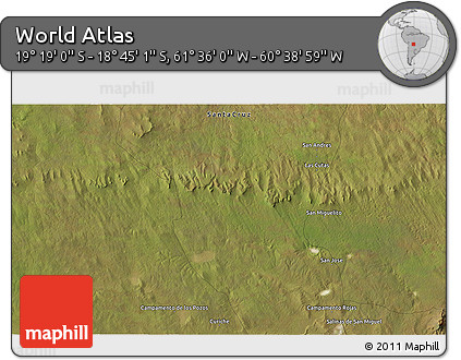 Satellite 3D Map of the Area around 19° 2' 1" S, 61° 7' 30" W