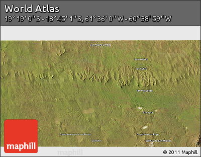 Satellite 3D Map of the Area around 19° 2' 1" S, 61° 7' 30" W