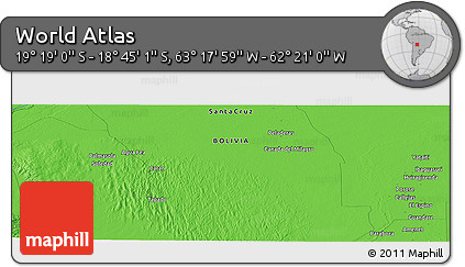 Political Panoramic Map of the Area around 19° 2' 1" S, 62° 49' 30" W