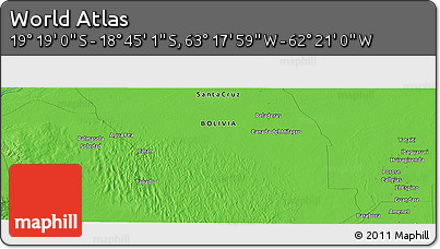 Political Panoramic Map of the Area around 19° 2' 1" S, 62° 49' 30" W