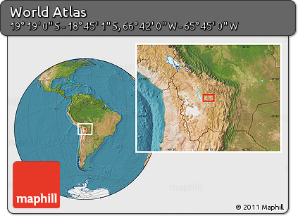 Satellite Location Map of the Area around 19° 2' 1" S, 66° 13' 29" W