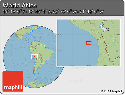 Savanna Style Location Map of the Area around 19° 2' 1" S, 72° 10' 30" W