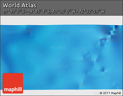 Physical 3D Map of the Area around 19° 2' 1" S, 73° 1' 30" W