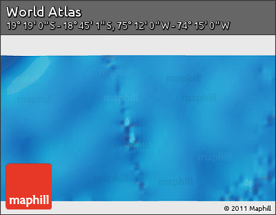 Physical 3D Map of the Area around 19° 2' 1" S, 74° 43' 29" W