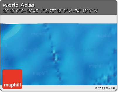 Physical 3D Map of the Area around 19° 2' 1" S, 74° 43' 29" W
