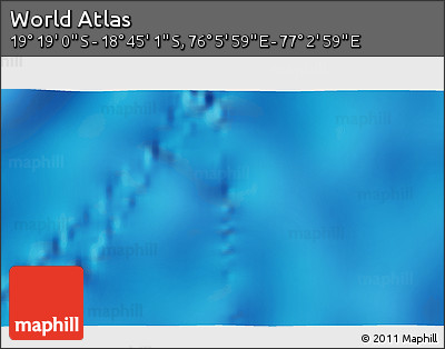 Physical 3D Map of the Area around 19° 2' 1" S, 76° 34' 29" E