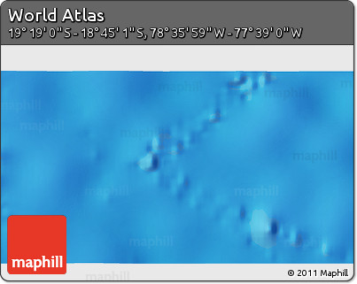 Physical 3D Map of the Area around 19° 2' 1" S, 78° 7' 30" W