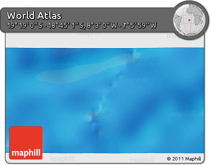 Physical 3D Map of the Area around 19° 2' 1" S, 7° 34' 30" W