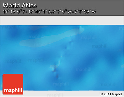 Physical 3D Map of the Area around 19° 2' 1" S, 7° 34' 30" W