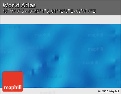 Physical 3D Map of the Area around 19° 2' 1" S, 81° 40' 30" E
