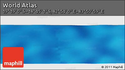 Physical Panoramic Map of the Area around 19° 2' 1" S, 83° 22' 30" E