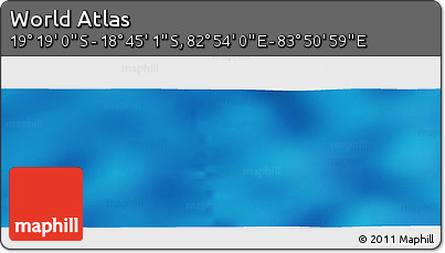 Physical Panoramic Map of the Area around 19° 2' 1" S, 83° 22' 30" E