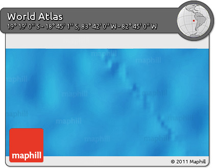 Physical 3D Map of the Area around 19° 2' 1" S, 83° 13' 29" W