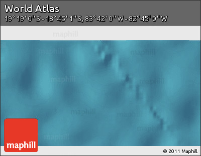 Satellite 3D Map of the Area around 19° 2' 1" S, 83° 13' 29" W