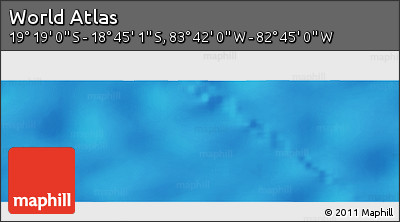 Physical Panoramic Map of the Area around 19° 2' 1" S, 83° 13' 29" W