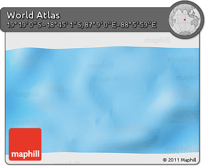 Physical 3D Map of the Area around 19° 2' 1" S, 87° 37' 30" E