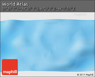 Physical 3D Map of the Area around 19° 2' 1" S, 87° 37' 30" E