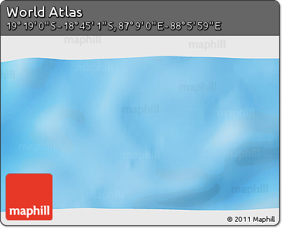Physical 3D Map of the Area around 19° 2' 1" S, 87° 37' 30" E